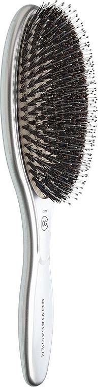 Szczotka - Olivia Garden Expert Care Oval Boar&Nylon Bristles Silver — Zdjęcie N2