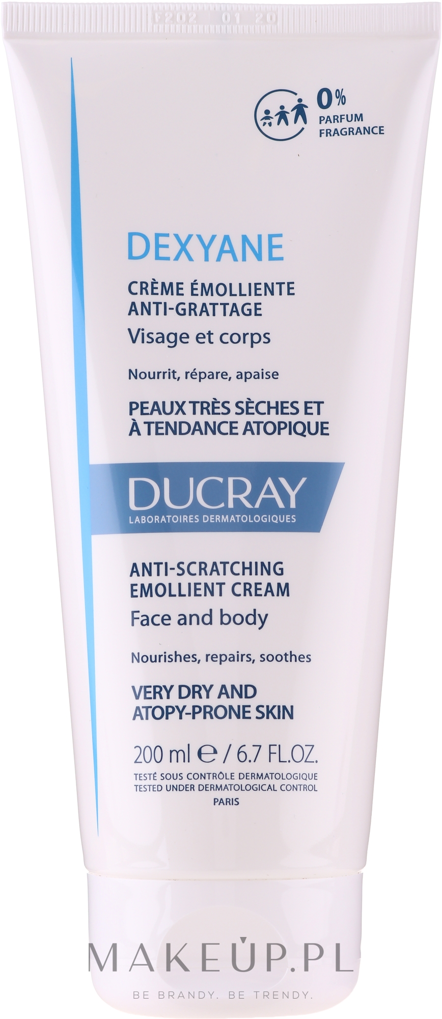 Krem-emolient do skóry bardzo suchej i atopowej - Ducray Dexyane Creme Emolliente Anti-Grattage — Zdjęcie 200 ml