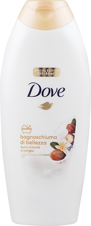 Krem pod prysznic z masłem shea - Dove Caring Bath Shea Butter With Warm Vanilla Cream — Zdjęcie N1