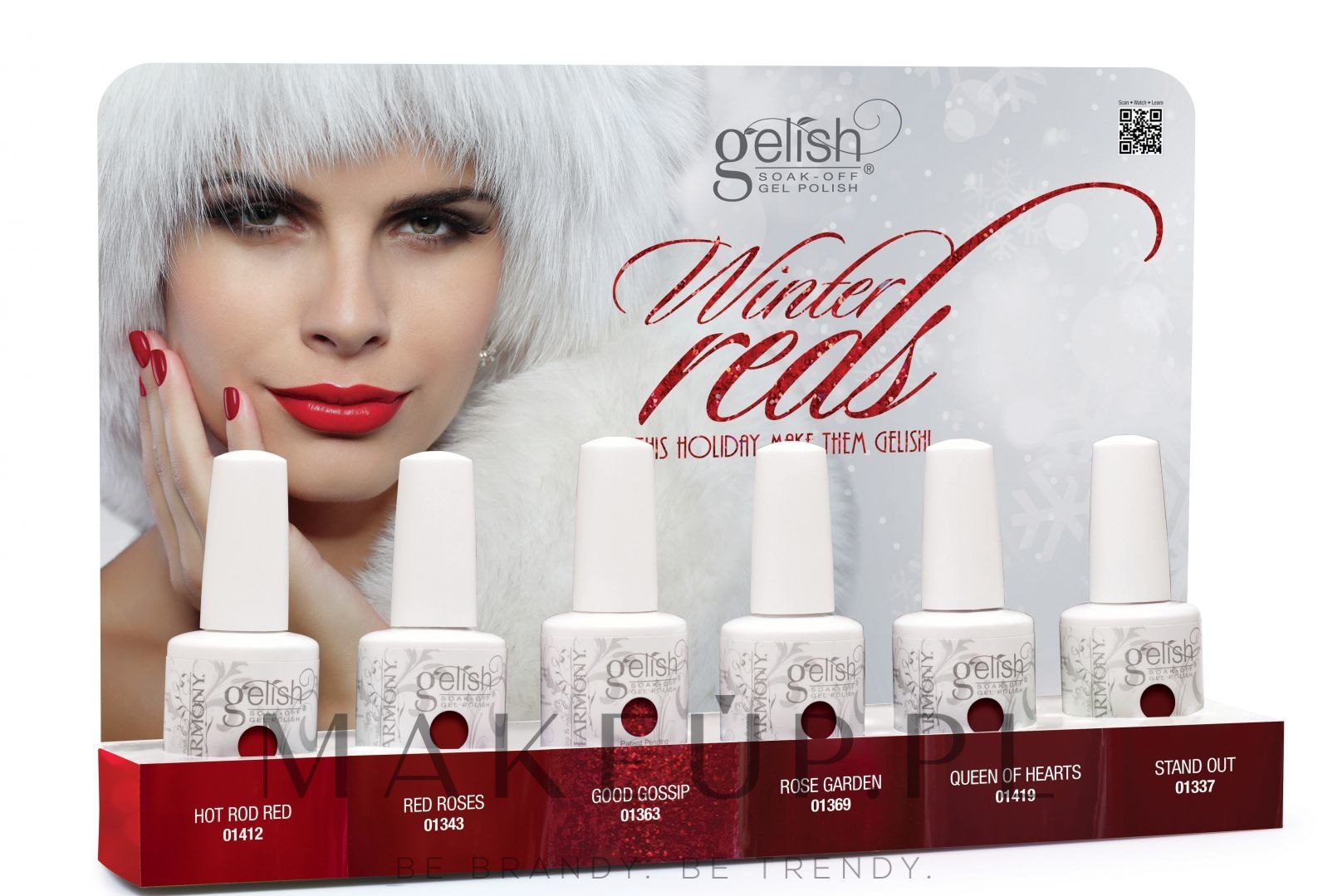 Gelish Winter Reds Holiday 6 pc. Display (nail 6x15 ml) Zestaw