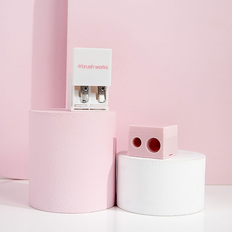 Zestaw temperówek, biały i różowy - Brushworks Cosmetic Pencil Sharpener Duo — Zdjęcie N4