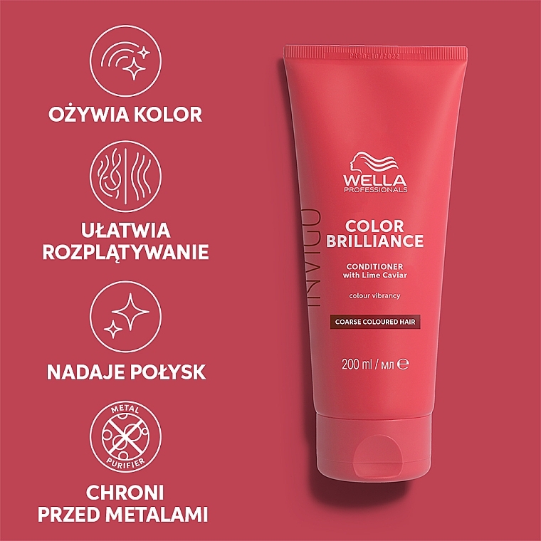 WYPRZEDAŻ Odżywka wzmacniająca kolor grubych włosów farbowanych - Wella Professionals Invigo Colour Brilliance Coarse Conditioner * — Zdjęcie N2