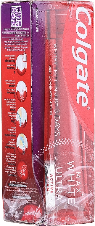 PRZECENA! Wybielająca pasta do zębów - Colgate Max White Ultra Active Foam * — Zdjęcie N3