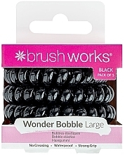 Gumki do włosów, czarne, 5 sztuk - Brushworks Wonder Bobble Large Black — Zdjęcie N1