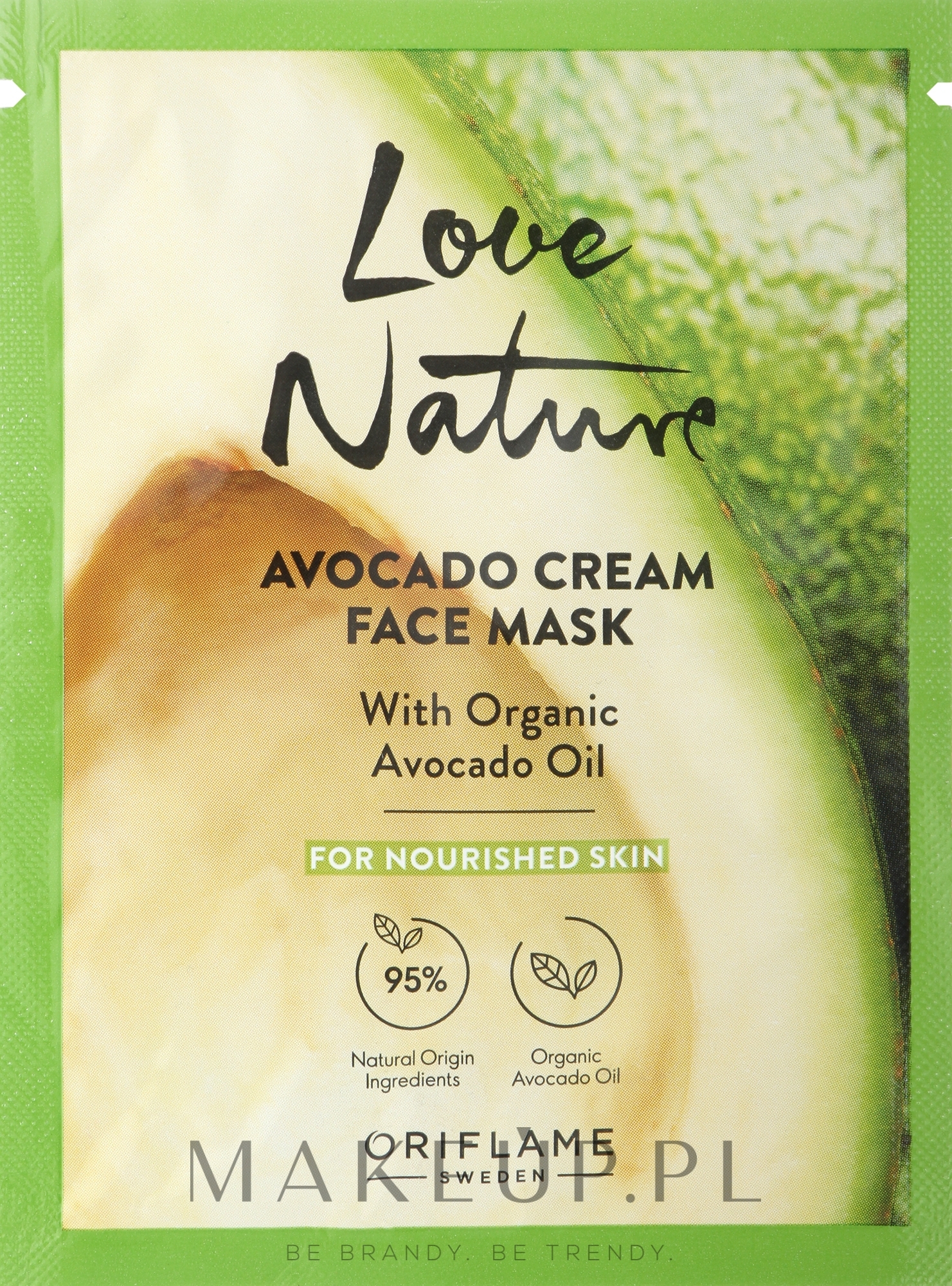 Kremowa maseczka do twarzy z organicznym awokado odżywiająca skórę - Oriflame Avocado Cream Face Mask with Organic Avocado Oil — Zdjęcie 10 ml