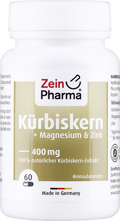 Kapsułki z pestek dyni, 400 mg - ZeinPharma — Zdjęcie N1