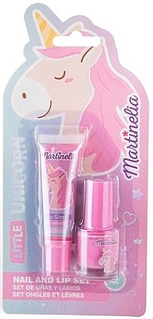 Zestaw kosmetyków dla dzieci Little Unicorn - Martinelia Little Unicorn Nail & Lip Set (lip/gloss/6ml + nail/polish/4ml) 