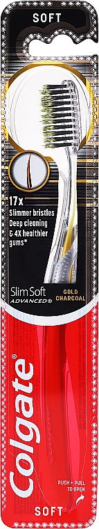 Szczoteczka do zębów, szaro-złota - Colgate Slim Soft Advanced Gold — Zdjęcie N1