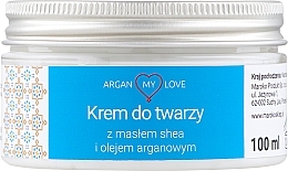 Krem do twarzy z masłem shea i olejem arganowym - Argan My Love Shea Butter & Argan Oil Face Cream — Zdjęcie N1