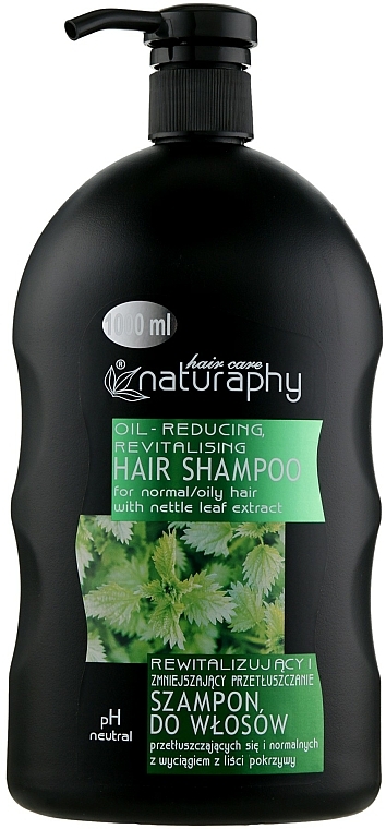 Rewitalizujący i zmniejszający przetłuszczenie szampon do włosów przetłuszczających się i normalnych z wyciągiem z liści pokrzywy - Naturaphy — Zdjęcie N3