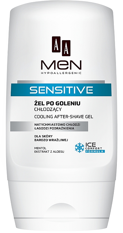 Chłodzący żel po goleniu do skóry bardzo wrażliwej - AA Men Sensitive — Zdjęcie N2