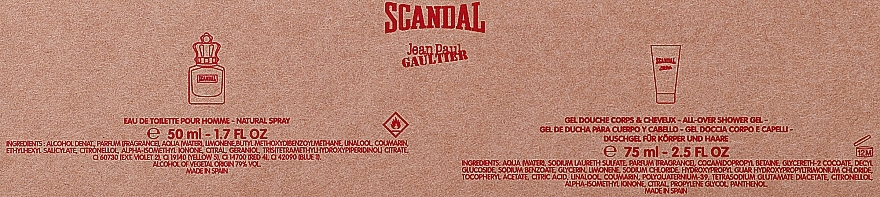 Jean Paul Gaultier Scandal Pour Homme - Zestaw (edt 50 ml + sh/gel 75 ml) — Zdjęcie N3