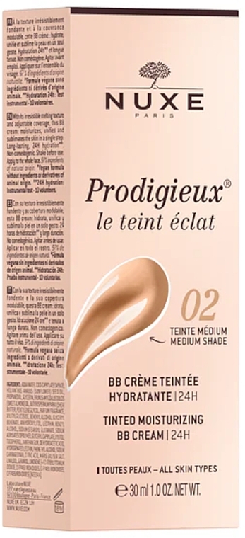 Krem BB - Nuxe Prodigieux Tinted Moisturizing BB Cream 24H — Zdjęcie N2