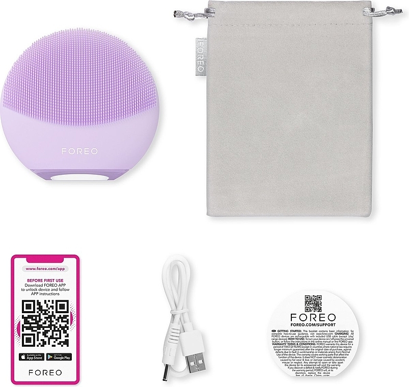Urządzenie do oczyszczania twarzy - Foreo Luna 4 Mini Dual-Sided Facial Cleansing Massager Lavender — Zdjęcie N3