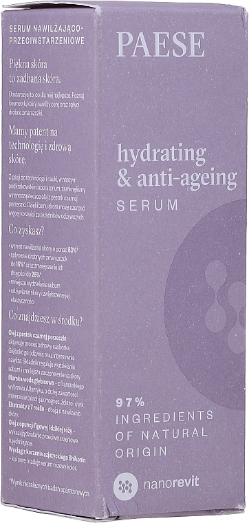 WYPRZEDAŻ Nawilżająco-przeciwwyważeniowe serum do twarzy - Paese Hydrating & Anti-Ageing Serum * — Zdjęcie N4