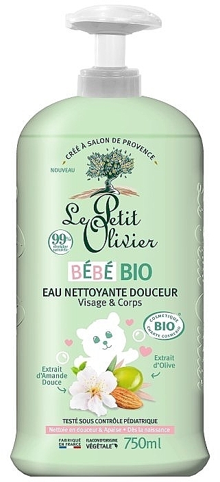 PRZECENA! Delikatna woda oczyszczająca do twarzy i ciała - Le Petit Olivier Baby Bio Gentle Cleansing Water Face & Body * — Zdjęcie N1