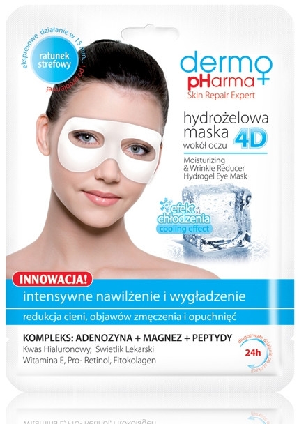 Hydrożelowa maska 4D wokół oczu Intensywne nawilżenie i wygładzenie - Dermo Pharma — Zdjęcie N1