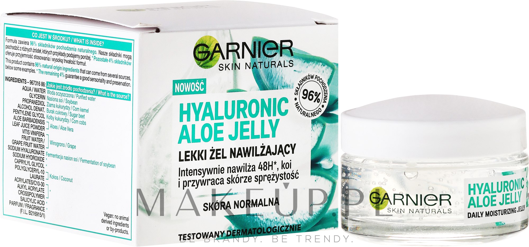 Lekki żel-krem nawilżający do twarzy z kwasem hialuronowym i ekstraktem z aloesu - Garnier Skin Naturals Hyaluronic Aloe Jelly — Zdjęcie 50 ml