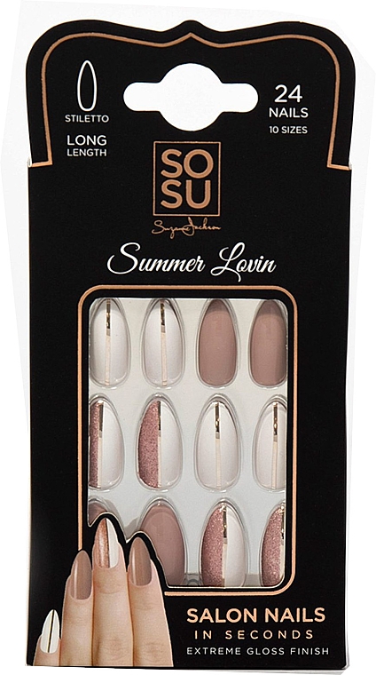 Zestaw sztucznych paznokci - Sosu by SJ False Nails Long Stiletto Summer Lovin — фото N1