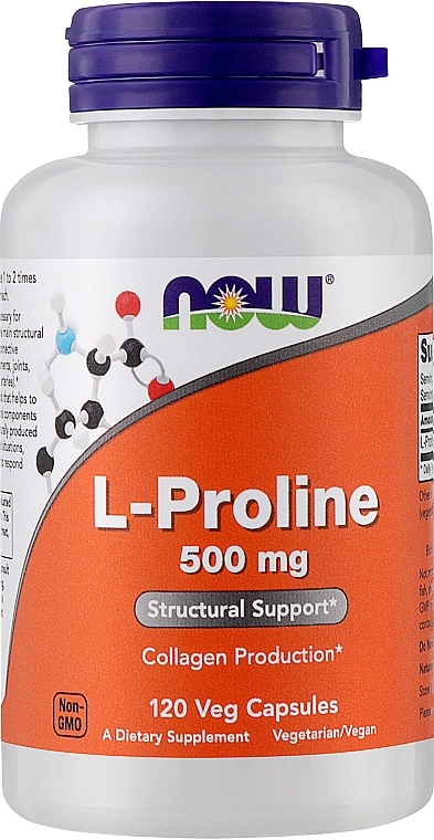 L-prolina w kapsułkach na zdrowe stawy - Now Foods L-proline — Zdjęcie N1
