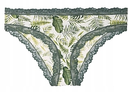 Majtki damskie Limited Edition, zielone + białe z liśćmi, 2 szt. - Moraj Figi Premium Bikini — Zdjęcie N2
