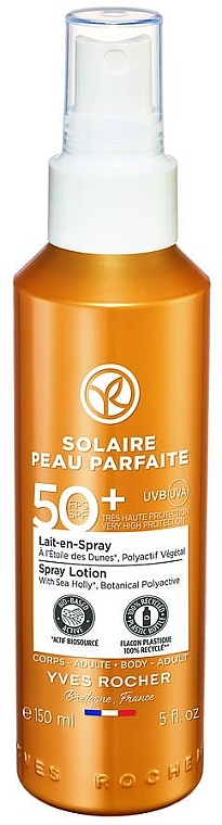 Mleczko w sprayu do opalania z wyciągiem z mikołajka nadmorskiego SPF 50+ - Yves Rocher Comfort Sun Protection Body Spray SPF 50 — Zdjęcie N1