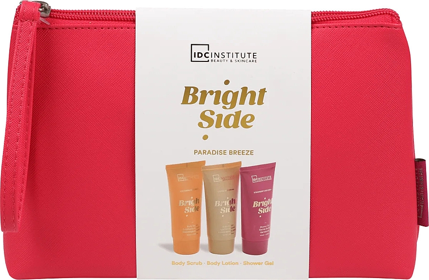 PRZECENA! Zestaw - IDC Institute Bright Side Bath Gift Set (b/wash/100ml + b/scrub/100ml + b/lot/100ml + bag/1pcs) * — Zdjęcie N1