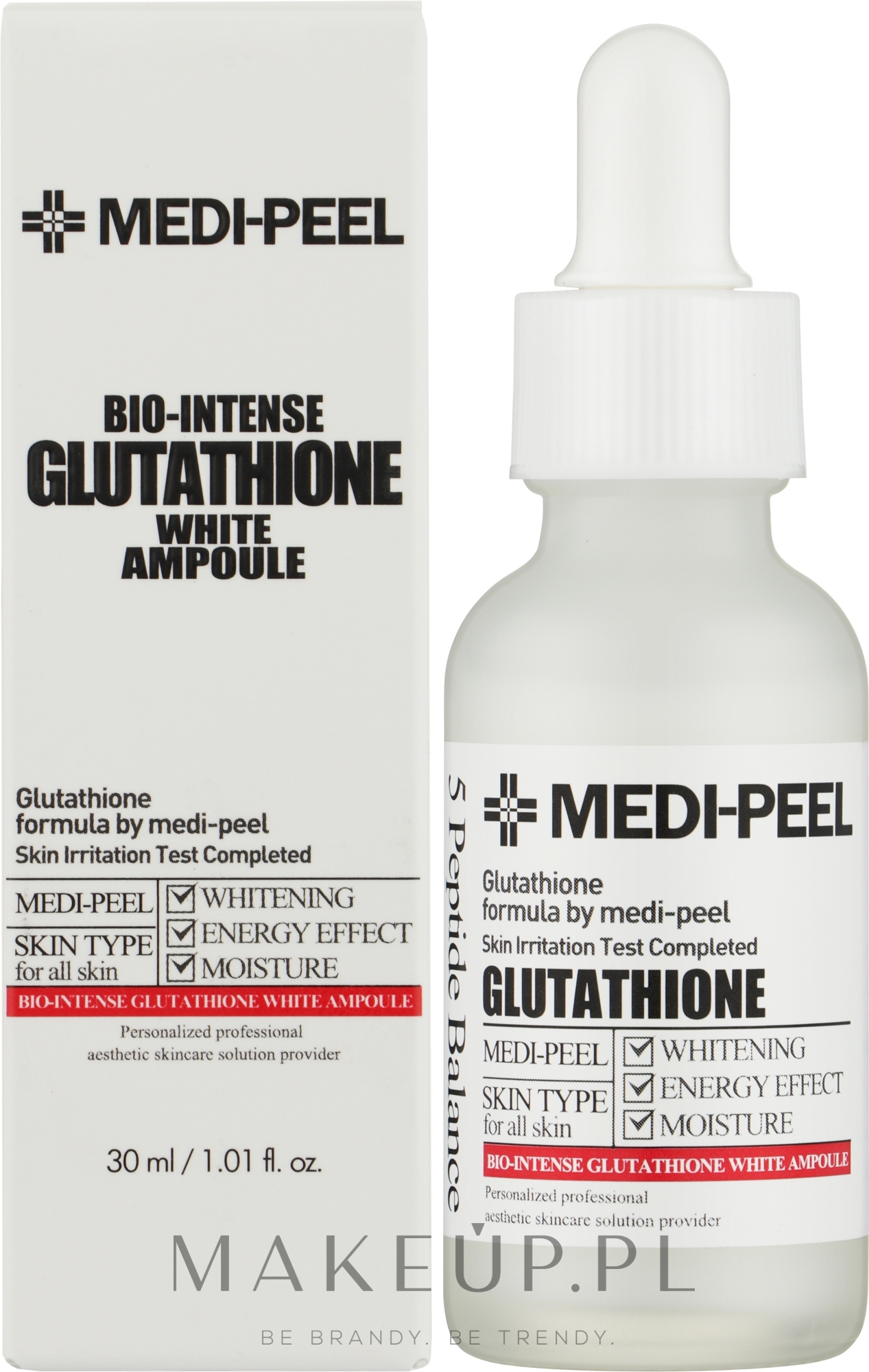 Rozjaśniające serum do twarzy w ampułkach z glutationem - MEDIPEEL Bio-Intense Gluthione 600 White Ampoule — Zdjęcie 30 ml