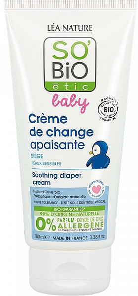 Kojący krem pod pieluszkę dla dzieci - So'Bio Etic Baby Soothing Diaper Cream — Zdjęcie N1