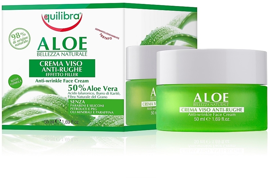 PRZECENA! Aloesowy krem przeciwzmarszczkowy do twarzy - Equilibra Aloe Line Anti-Wrinkle Filling Cream * — Zdjęcie N2