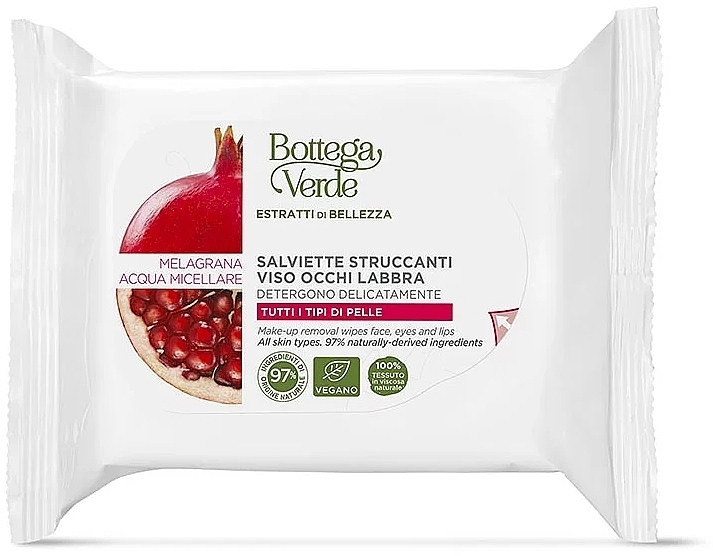 Chusteczki do demakijażu, 25 sztuk - Bottega Verde Beauty Extracts Make-up Remover Wipes — Zdjęcie N1