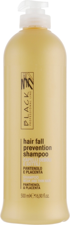 Szampon przeciw wypadaniu włosów z pantenolem i placentą - Black Professional Line Panthenol & Placenta Shampoo — Zdjęcie N1