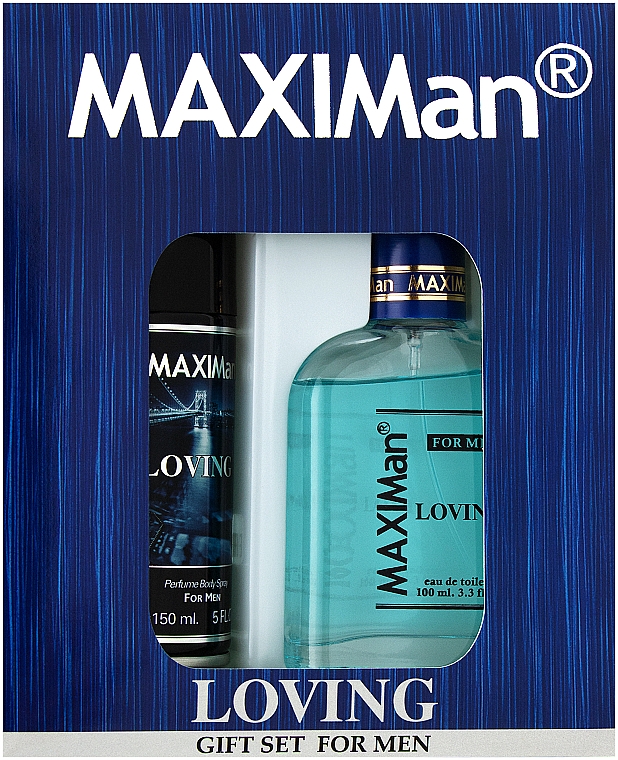 Aroma Parfume Maximan Loving - Zestaw (edt 100 ml + deo/spray 150 ml) — Zdjęcie N1
