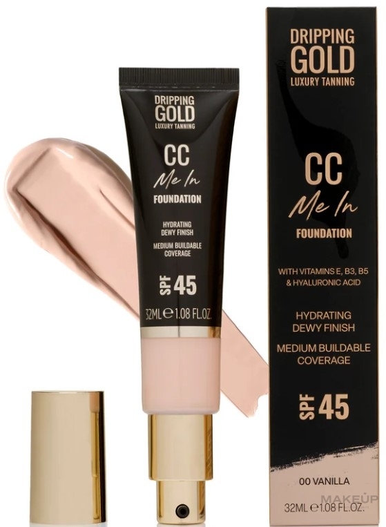 Podkład w płynie - Sosu Cosmetics Dripping Gold CC Me In Foundation SPF45 — Zdjęcie 00 - Vanilla