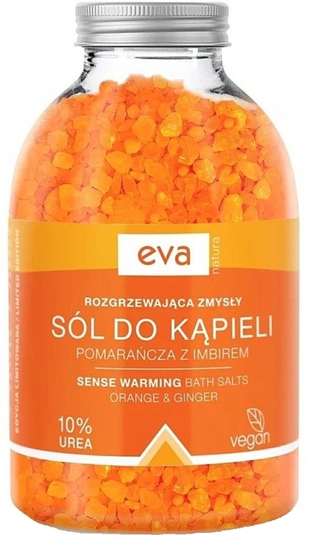 Pomarańczowo-imbirowa sól do kąpieli z mocznikiem 10% - Eva Natura Bath Salt 10% Urea — Zdjęcie N1