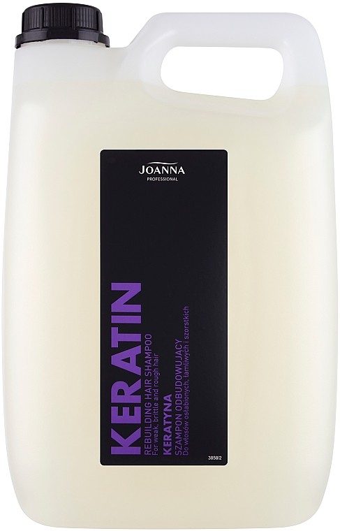 Odbudowujący szampon do włosów osłabionych, łamliwych i szorstkich Keratyna - Joanna Professional — Zdjęcie N3