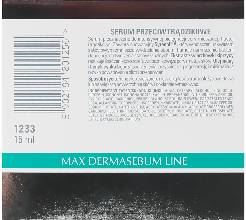 Przeciwtrądzikowe serum do twarzy - Clarena Bio Max Dermasebum Line — Zdjęcie N2