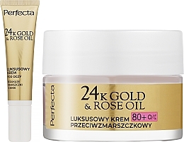 Zestaw - Perfecta 24K Gold & Rose Oil 80+ (f/cr/50ml + eye/cr/15ml) — Zdjęcie N2