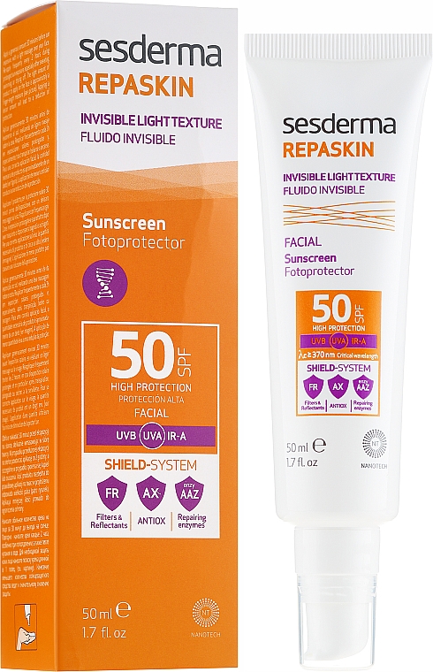 Przeciwsłoneczny fluid do twarzy SPF 50 - Sesderma Laboratories Repaskin Facial Sunscreen Fotoprotector