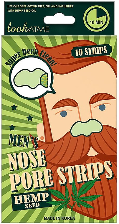 Paski na nos dla mężczyzn z nasion konopi - Look At Me Hemp Seed Men’s Nose Pore Strips — Zdjęcie N1