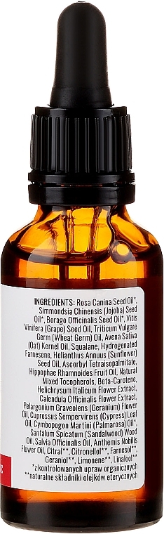 Rozświetlające serum do twarzy Dzika róża, cyprys, geranium + witaminy E i C - Iossi  — Zdjęcie N3