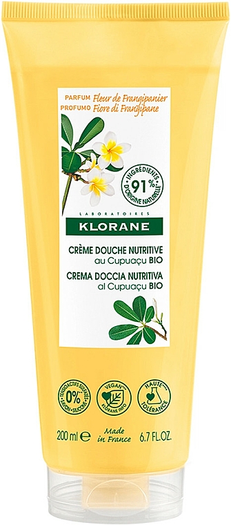 Krem pod prysznic - Klorane Nourishing Shower Cream Organic Cupuacu Frangipani Flower — Zdjęcie N1