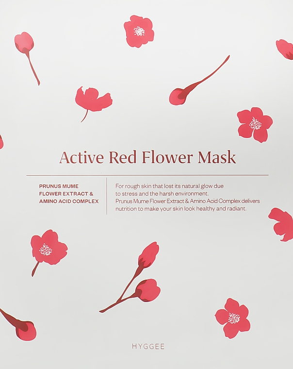 Nawilżająca maska do twarzy w płachcie - HYGGEE Active Red Flower Mask — Zdjęcie N1