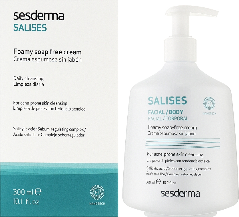 Oczyszczająca pianka do twarzy i ciała - SesDerma Laboratories Salises Foamy Soap-Free Cream — Zdjęcie N4