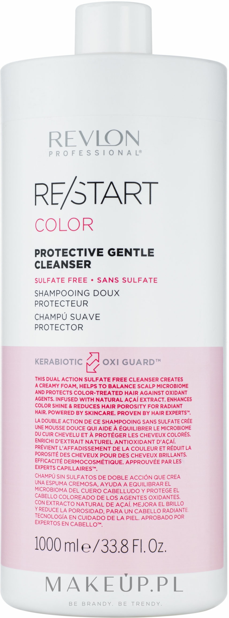 Bezsiarczanowy szampon do włosów farbowanych - Revlon Professional Restart Color Protective Gentle Cleanser — Zdjęcie 1000 ml