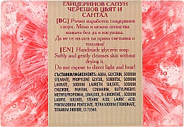 Ręcznie robione mydło glicerynowe w kostce Kwiat wiśni i drzewo sandałowe - Bulgarian Rose Green Cherry Blossom & Sandalwood Soap — Zdjęcie N2