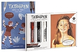 Kup Zestaw markerów do makijażu czarny, biały, brązowy - Nailmatic Funny Tribe (pen/3x11g + book/1pcs)