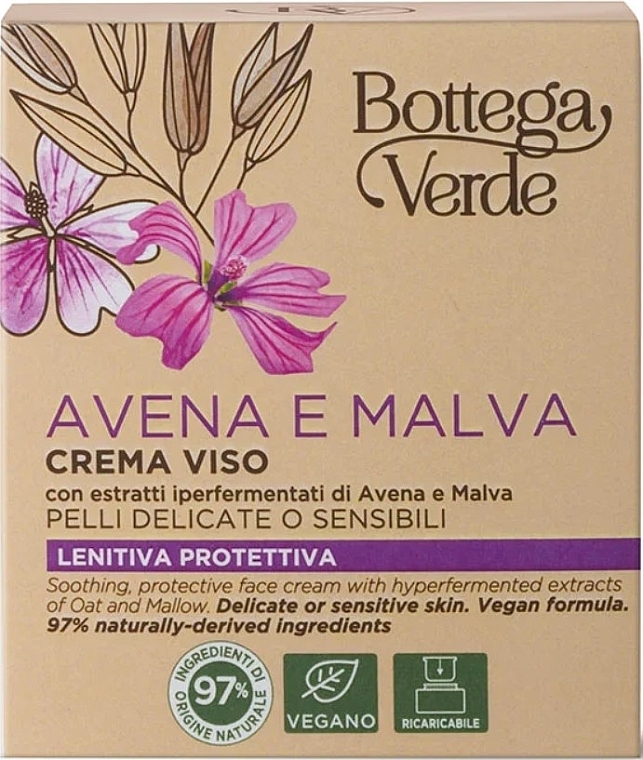 Krem do twarzy - Bottega Verde Avena & Malva Face Cream — Zdjęcie N3