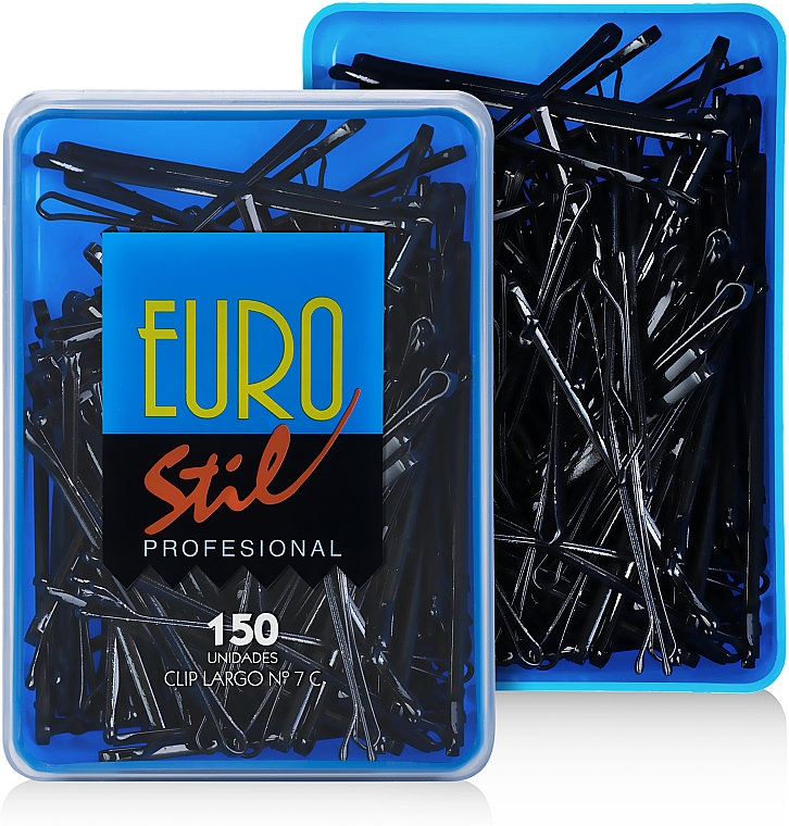 Spinki do włosów 70 mm, 150 szt., 01608/50, czarne - Eurostil — Zdjęcie N1