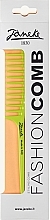 Grzebień 82826 z rączką, limonkowy - Janeke Fashion Comb For Gel Application Lime Fluo — Zdjęcie N2